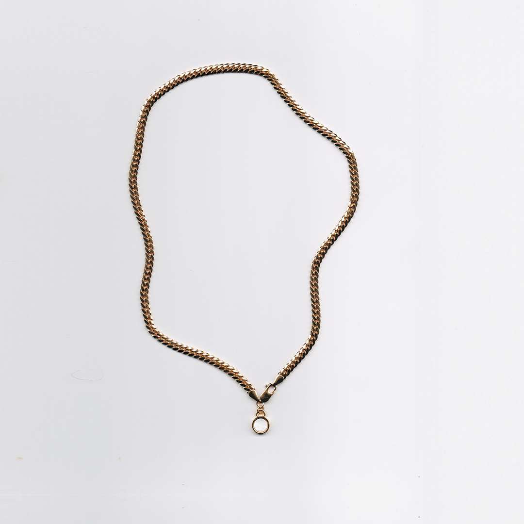 MOTHER OF PEARL CUBAN CHAIN NECKLACE