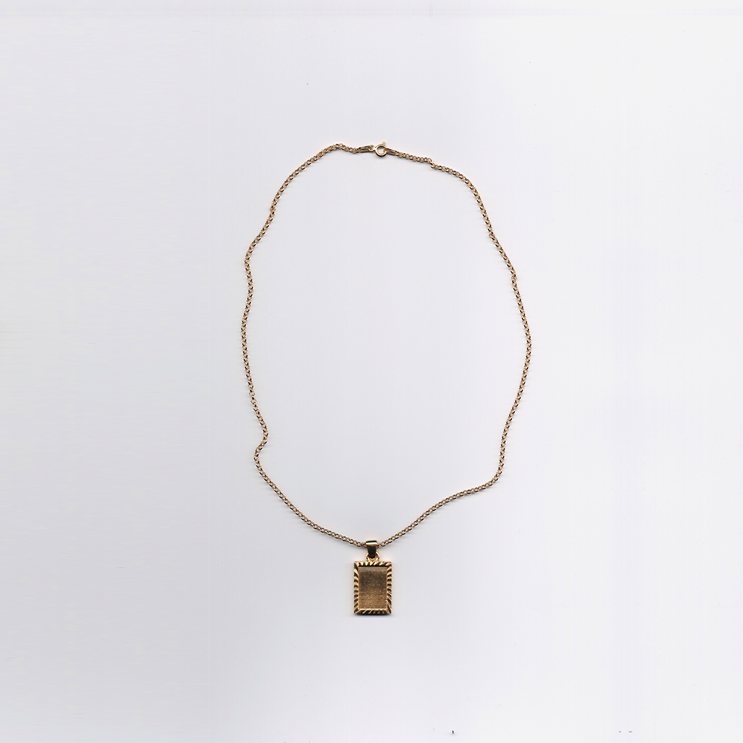 RECTANGULAR MINI TAG PENDANT NECKLACE