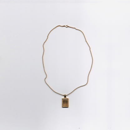 RECTANGULAR MINI TAG PENDANT NECKLACE