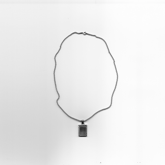 RECTANGULAR MINI TAG PENDANT NECKLACE