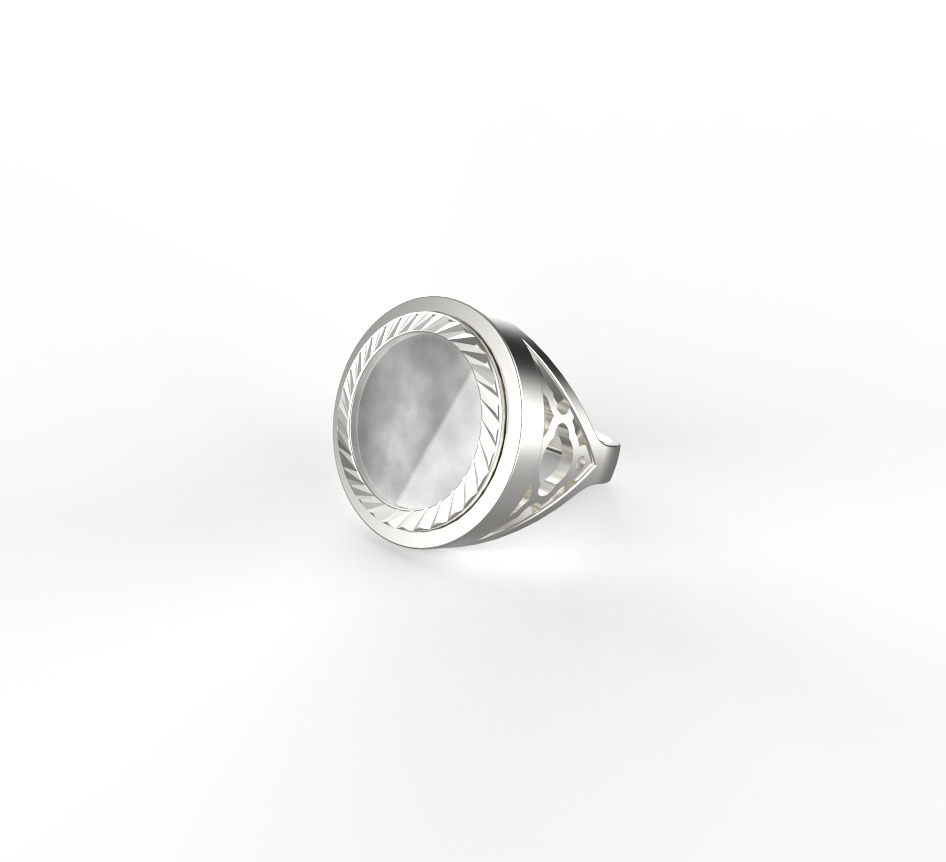 MOTHER OF PEARL CREST SOVEREIGN RING