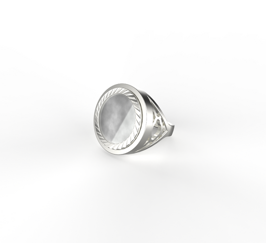 MOTHER OF PEARL CREST SOVEREIGN RING