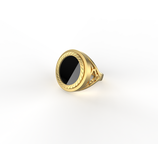BLACK ONYX CREST SOVEREIGN RING