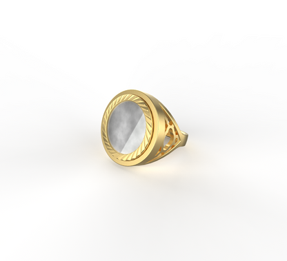 MOTHER OF PEARL CREST SOVEREIGN RING