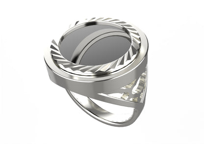 BLACK ONYX CREST SOVEREIGN RING