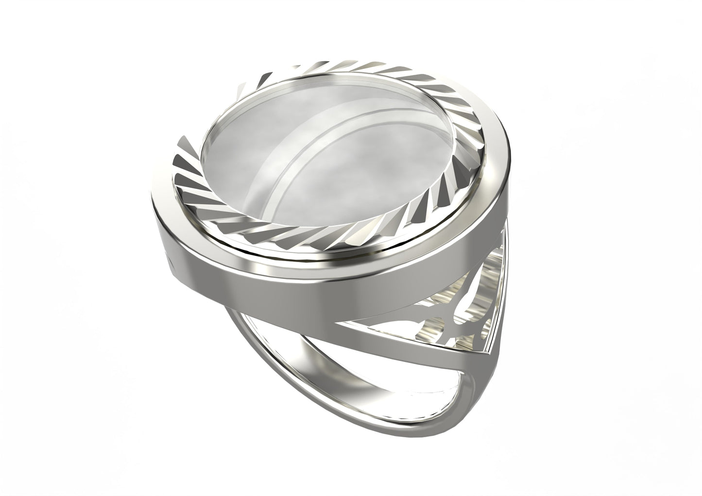 MOTHER OF PEARL CREST SOVEREIGN RING