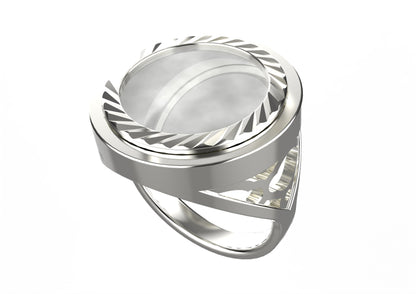 MOTHER OF PEARL CREST SOVEREIGN RING