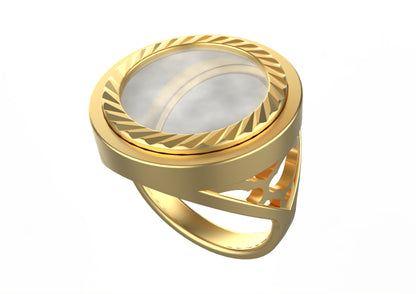 MOTHER OF PEARL CREST SOVEREIGN RING