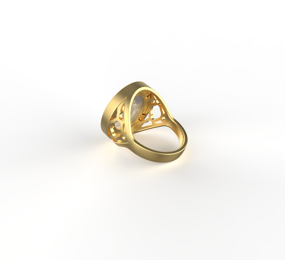 MOTHER OF PEARL CREST SOVEREIGN RING