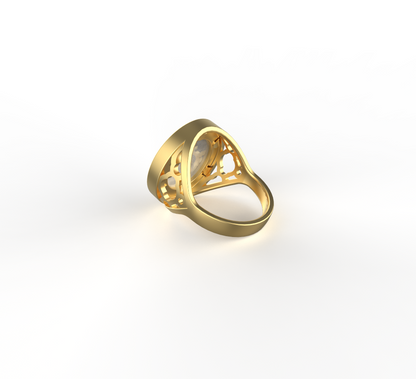 MOTHER OF PEARL CREST SOVEREIGN RING