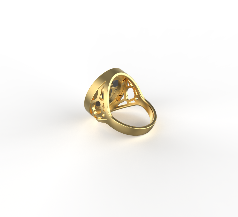 BLACK ONYX CREST SOVEREIGN RING