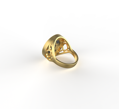 BLACK ONYX CREST SOVEREIGN RING